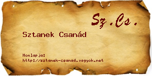 Sztanek Csanád névjegykártya
